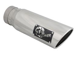 Exhaust Tip, Mach Force XP, Round, Clamp-on, Stainless, Polished, 4.00 in. Inlet Diameter, 5.00 in. Outlet, 15.00 in. Length, Each