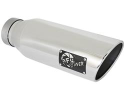 Exhaust Tip, Mach Force XP, Round, Clamp-on, Stainless, Polished, 4.00 in. Inlet Diameter, 6.00 in. Outlet, 18.00 in. Length, Each