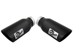 Exhaust Tip, Mach Force XP, Round, Clamp-on, Stainless, Black Powdercoated, 4.00 in. Inlet Diameter, 6.00 in. Outlet, 15.00 in. Length, Pair
