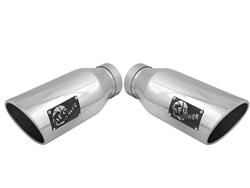 Exhaust Tip, Mach Force XP, Round, Clamp-on, Stainless, Polished, 4.00 in. Inlet Diameter, 6.00 in. Outlet, 15.00 in. Length, Pair