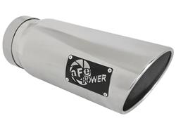 Exhaust Tip, Mach Force XP, Round, Clamp-on, Stainless, Polished, 5.00 in. Inlet Diameter, 6.00 in. Outlet, 15.00 in. Length, Each