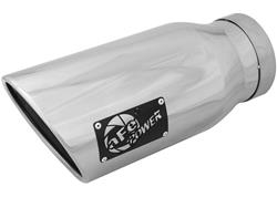 Exhaust Tip, Mach Force XP, Round, Clamp-on, Stainless, Polished, 5.00 in. Inlet Diameter, 7.00 in. Outlet, 15.00 in. Length, Each