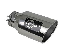 Exhaust Tips, Mach Force XP, Round, Single Tip, Clamp-on, Stainless Steel, Polished, 5.00 in. Inlet, 8.00 in. Outlet, 15.00 in. Length, Each