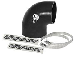 Tubing Coupler, 90 Degree Elbow, 3.500 in.Inlet, 3.000 in. Outlet, 7.000 in. Length, Silicone, Black, Each