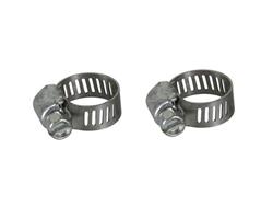 Hose Clamps, Worm Gear Style, Stainless Steel, Natural, 0.125 in. to 0.313 in. Hose O.D., Pair