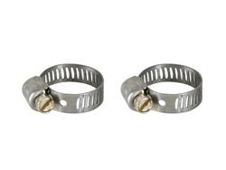 Hose Clamps, Worm Gear Style, Stainless Steel, Natural, 0.500 in. to 0.906 in. Hose O.D., Pair