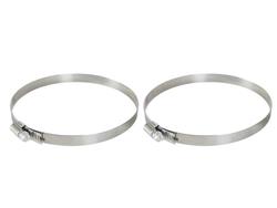 Hose Clamps, Worm Gear Style, Stainless Steel, Natural, 5.063 in. to 6.000 in. Hose O.D., Pair
