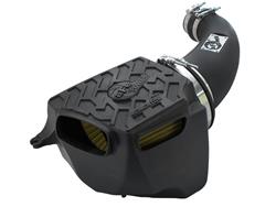 Air Intake Kit, Momentum GT Pro-GUARD 7, Polyethylene Tube, Black, Cotton/Synthetic Blend Filter, Gold, Jeep, 3.8L, Kit