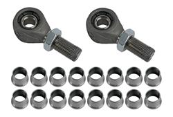 Rod Ends, R-Joint, 3/4 in.-16 Threads, Four LH Threads, Four RH Threads, 1.800 in. Thread Length, 0.625 in. Bore, Stainless Steel, Polished, Set of 8