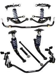 Suspension Package, Single Adjustable, Monotube Coilovers, Black Powdercoated, Tubular Control Arms, Chevy, Kit