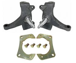 Spindles, Drop Spindles, 2.50 in. Drop, Includes Caliper Brackets, Ductile Iron, Natural, Chevy, GMC, Pair