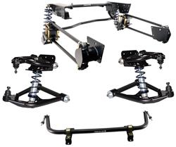 Suspension Package, Single Adjustable, Monotube Coilovers, Black Powdercoated, Tubular Control Arms, Chevy, GMC, Kit