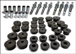 Control Arm Bushings, StreetGRIP, Front/Rear, Upper/Lower, Delrin, Black, Trunnions, Chevrolet, Kit