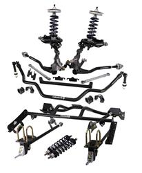 Suspension Handling Packages, Coil Springs, Shocks/Struts, Sway Bars, Control Arms, Trailing Arms, 0-2.000 in. Drop Front and Rear, Ford, Kit