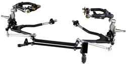 Front Suspension Packages, Tru Turn Steering Systems, 2 in. Drop Front Spindles, Black Powdercoated Tubular Control Arms, Front Sway Bar, Ford, Kit