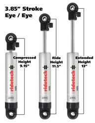 Shock, HQ, Monotube, 13.0 in./9.15 in. Extended/Collapsed Lengths, Eyelet/Eyelet Mounts, Each