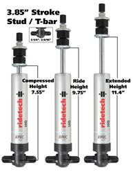 Shock/Strut, HQ Series, Adjustable, Monotube, Gas-charged, 7.550 in. Collapsed Length, 11.400 in. Extended Length, Each