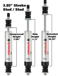 Shock, Q Series Hot-Rod Shock, Monotube, Gas Charged, 11.00 in. Extended, 7.00 in. Collapsed, Stud/Stud, Universal, Each