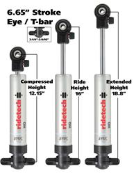 Shocks And Struts, HQ Series,Rear, Single Adjustable, Aluminum Body,Clear Anodized. Monotube, 18.80 in Extended, 12.15 in. Collapsed, Each