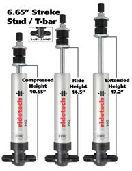 Shocks And Struts, HQ Series,Rear, Single Adjustable, Aluminum Body,Clear Anodized. Monotube, 17.20 in Extended, 10.55 in. Collapsed, Each