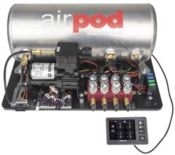 Suspension Control System, AirPod, RidePro E5, 3-Gallon Tank, Single Compressor, 1/4 in. Valve, Digital 4-Corner Readout, 12 V, Kit