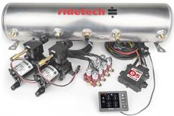 Suspension Control System, RidePro E5, 5-Gallon Tank, Dual Compressor, 1/4 in. Valve, Digital 4-Corner Readout, 12 V, Kit