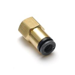 Push To Connect Fittings, 1/4 in. Air Line, 1/8 in. NPT Female Threads, Straight, Brass, Each