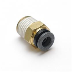 Fitting, Air Line, Compression, Straight, Male 1/4 in. NPT to 1/4 in., Brass, Each