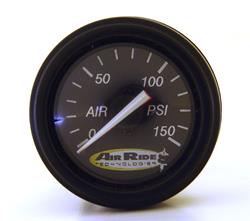 Gauge, Air Pressure, 0-150 psi, 2 in. Diameter, Analog, Mechanical, Black Face, Dual Needle, Each