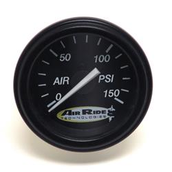 Gauge, Air Pressure, 0-150 psi, 2 in. Diameter, Analog, Mechanical, Black Face, Each