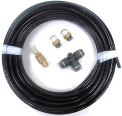 Air Line Tubing, Replacement, 1/4 in. Diameter, Plastic, Black, 30 ft. Length, Fittings, Valve, Kit