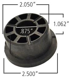 Control Arm Bushing, Delrin, Black, Shouldered, Each