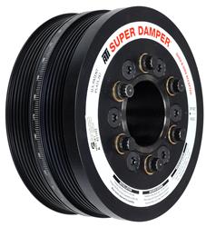 Harmonic Balancer, Super Damper, Internal Balance, Aluminum, Black, Ford, 5.0L, Each
