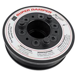 Harmonic Balancer, Super Damper, Internal Balance, Aluminum/Steel, Black, Chevy/Pontiac, 5.7L, Each