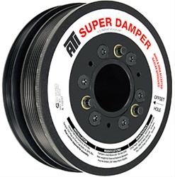 Harmonic Balancer, Super Damper Serpentine Series, Internal Balance, Aluminum, Elastomer, Chevy, Pontiac, Each