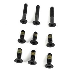Harmonic Balancer Bolt, Chromoly, Black Oxide, with Rear Pulley, Chevy, LS, Set of 9
