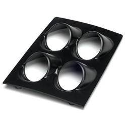 Gauge Mounting Pods, Panel, Quad, 2 1/16 in. Diameter, Center Console, Plastic, Black, Chevy, Each