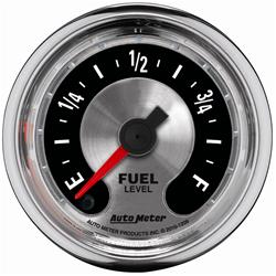 Gauge, American Muscle, Fuel Level, Empty/Full, 0 Ohms/280 Ohms, 2 1/16 in., Analog, Electrical, Each