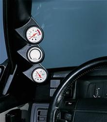 Gauge Pod, Triple 2 1/16 in., Black, Ford, Hard Top, Each