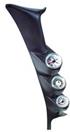 Gauge Pod, Triple 2 5/8 in., Black, Ford, Hard Top, Each