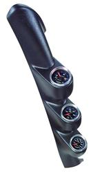 Gauge Pod, Triple 2 1/16 in., Black ABS, Ford, Each