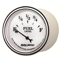 Gauge, Fuel Level, Old Tyme White II, Empty/Full, 240 ohms/33 ohms, 2 1/16 in., Analog, Electrical, Each