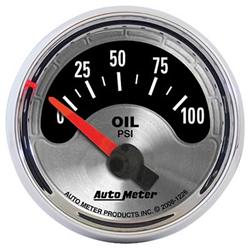 Gauge, American Muscle, Oil Pressure, 0-100 psi, 2 1/16 in., Analog, Electrical, Each