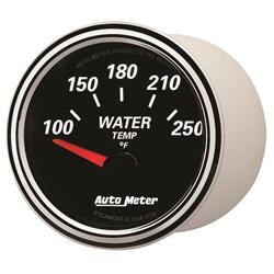 Gauge, Water Temperature, Designer Black II, 100-250 Degrees F, 2 1/16 in., Analog, Electrical, Each
