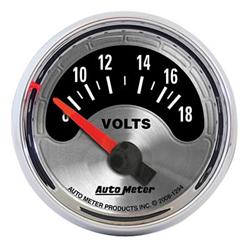 Gauge, American Muscle, Voltmeter, 8-18 V, 2 1/16 in., Analog, Electrical, Each