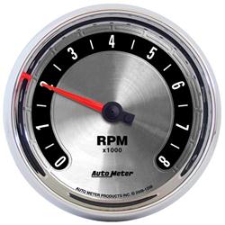 Tachometer, American Muscle, 0-8,000 rpm, 3 3/8 in., Analog, Electrical, In-Dash, Each