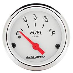 Gauge, Arctic White, Fuel Level, Empty/Full, 240 Ohms/33 Ohms, 2 1/16 in., Analog, Electrical, Each