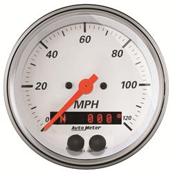 Speedometer, GPS Enabled, Arctic White, 0-120 mph, 3 3/8 in., Analog, Electrical, Rally-Nav Display, Each