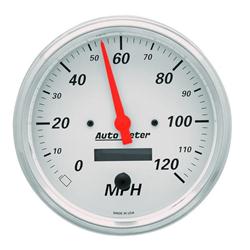 Speedometer, Arctic White Series, 0-120 mph, 5 in., Analog, Electrical, Each