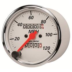 Speedometer, Arctic White Series, 0-120 mph, 3 1/8 in., Analog, Mechanical, Each